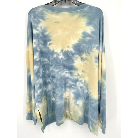 Found Made in LA Tie Dye Sweatshirt High Low Drop Sleeve Pullover Size X-Large - Picture 3 of 5